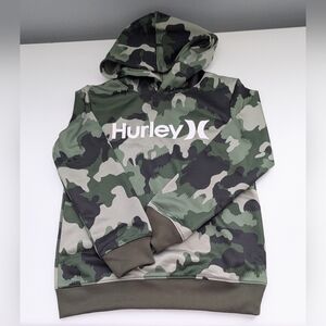 NWT Hurley Kids' (Size 7) Green Camouflage H20-Dri Pullover Hoodie/Sweatshirt